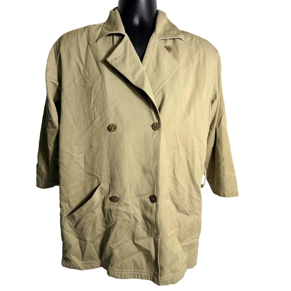 Tommy Bahama Coat Mens XS Beige‎ Silk Relax Bungalow Brand Double Breasted Lined